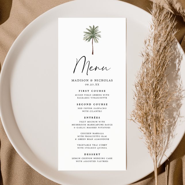 Menu Casamento Mínimo de Árvore Palm (Criador carregado)