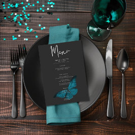 Menu Casamento Mínimo de Teal Mal Escuro