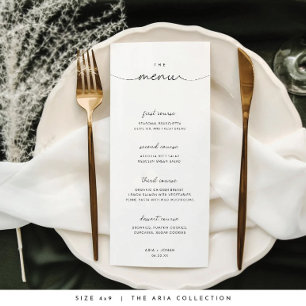 Menu Casamento Mínimo e Chic Black and White