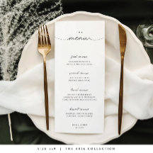 Menu Casamento Mínimo e Chic Black and White