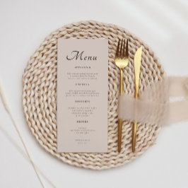 Menu Casamento Mínimo Elegante Rosa Dusty
