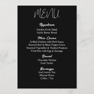 Menu Casamento Mínimo - Impresso