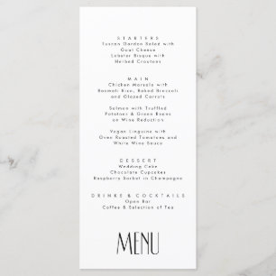 Menu Casamento Mínimo Moderno da Tipografia Arte Deco