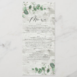 Menu Casamento mínimo moderno de eucalipto de madeira b