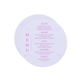 Menu Casamento Místico Lavanda Cor-de-rosa Solar