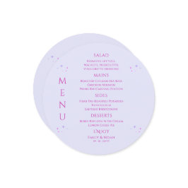 Menu Casamento Místico Lavanda Cor-de-rosa Solar