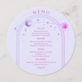 Menu Casamento Místico Lavanda Cor-de-rosa Solar