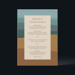 Menu Casamento Moderno Abstrato com Elegância Costeira<br><div class="desc">Cardápio de casamento moderno com seu menu de jantar sobre um fundo costeiro abstrato.</div>