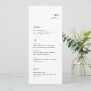 Menu Casamento Moderno Branco e Negro Limpo
