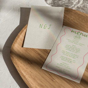 Menu Casamento Moderno Brincadeira Colorida Brilhante E