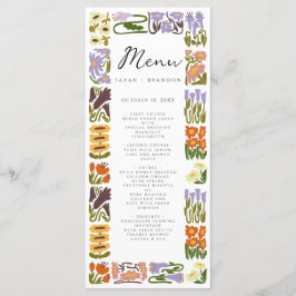 Menu Casamento Moderno Colorido Boho Chic