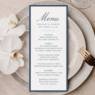 Menu Casamento Moderno com Borda Naval