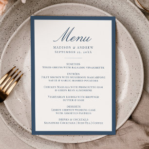 Menu Casamento Moderno com Borda Naval