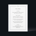 Menu Casamento Moderno com Monograma Preto e Branco Ate<br><div class="desc">Cardápios de casamento modernos com um design simples,  porém elegante,  com seu monograma no topo e seus detalhes cercados por uma borda.</div>
