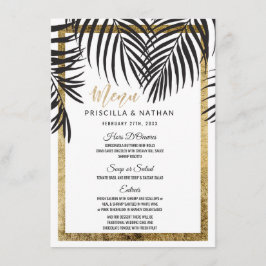 Menu Casamento moderno da beira Dourado preta das