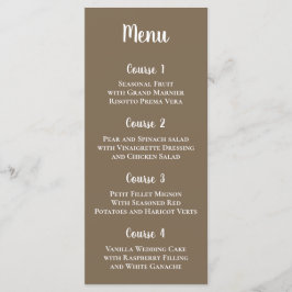 Menu Casamento Moderno da Caligrafia Simples Rustic Bro