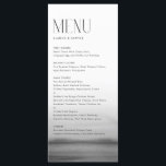 Menu Casamento Moderno da Cinza de Watercolor<br><div class="desc">Cartão de menu personalizável com cinza de aquarela mbre e tipografia moderna. Personalize adicionando a data e a escolha da refeição. Este cartão de cardápio de cinza é perfeito para casamentos,  chás de fraldas,  chás de panela,  aniversários e muito mais.</div>