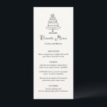 Menu Casamento Moderno de Bolo de Mão Desenhada<br><div class="desc">Menus modernos de casamento com minha mão desenhada.</div>