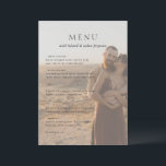 Menu Casamento Moderno de Foto Limpo<br><div class="desc">Menu de casamento moderno com um design simples mas elegante sobre duas das suas fotos favoritas.</div>