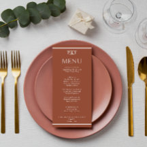Casamento Moderno de Orange Terracotta Monograma Q