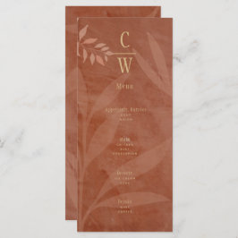 Menu Casamento Moderno de OUTONO Folhas de Terracota Do