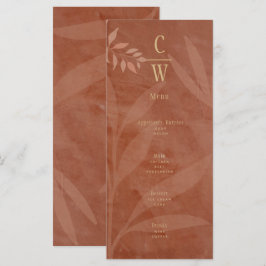 Menu Casamento Moderno de OUTONO Folhas Douradas Terrac