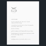 Menu Casamento Moderno de Preto e Branco Monograma<br><div class="desc">Este é o moderno menu de casamento branco e preto,  que irá adicionar um toque de elegância à vossa decoração Festa de casamento. Todo texto é editável,  basta clicar em 'Personalizar este modelo'. Itens correspondentes,  como cartões de lugar,  números de mesas e sinais de casamento também estão disponíveis.</div>