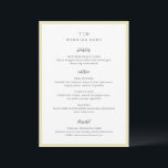 Menu Casamento Moderno do Monograma Amarelo de Manteiga<br><div class="desc">Menus modernos de casamento com um design limpo com fontes serif e script.</div>