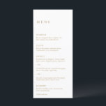 Menu Casamento Moderno Dourado Minimalista<br><div class="desc">Menu de casamento de ouro falso elegante com um layout simples e mínimo. O alinhamento esquerdo dá a este clássico menu de casamento um elemento moderno. Um design mínimo que é excelente se você está tendo um casamento casual ou tradicional / formal.</div>