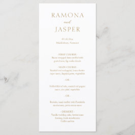 Menu Casamento Moderno Dourado Simples