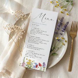 Menu Casamento Moderno e Elegante com Flores Silvestres