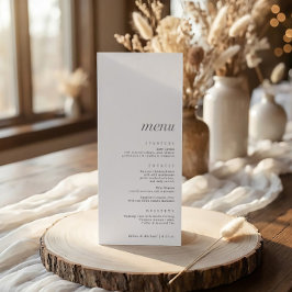 Menu Casamento Moderno e Elegante Simples com Agradecim