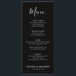 Menu Casamento Moderno Elegante Simples e Minimalista<br><div class="desc">Simples menu de casamento moderno preto e branco. Por favor,  encontre mais designs e variações na minha loja de "blisswedingpaperie". E fique à vontade para me contactar para mais personalizações ou itens correspondentes.</div>