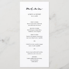 Menu Casamento Moderno Foto Script Rústico