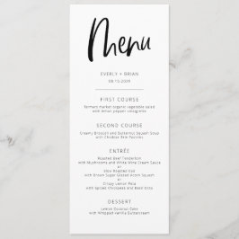 Menu Casamento Moderno Minimalista