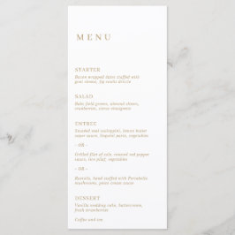 Menu Casamento Moderno Minimalista Dourado