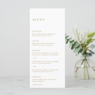 Menu Casamento Moderno Minimalista Dourado