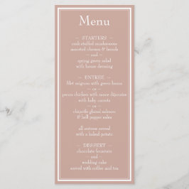 Menu Casamento Moderno Minimalista Rosa