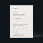 Menu Casamento Moderno Neutro Elegante<br><div class="desc">Cardápio de casamento moderno com um design simples,  porém elegante.</div>
