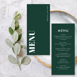 Menu Casamento Moderno Ousado Minimalista Esmeralda Ver