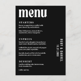 Menu Casamento Moderno Preto Rubi