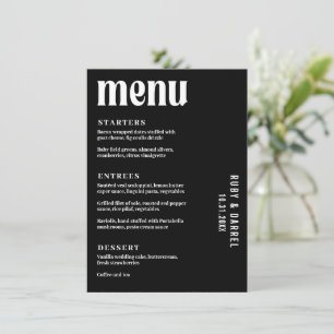 Menu Casamento Moderno Preto Rubi