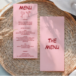 Menu Casamento Moderno Rosa Bege