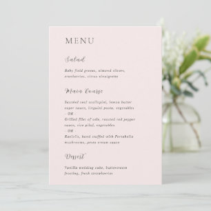 Menu Casamento Moderno Rosa Elegante