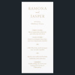 Menu Casamento Moderno Simples e Dourado<br><div class="desc">Menu de casamento de ouro falso elegante com um design simples e mínimo. Um layout clássico com seus nomes em letras grandes para uma reviravolta moderna para este estilo tradicional. Um cardápio de casamento perfeito para um casamento formal.</div>