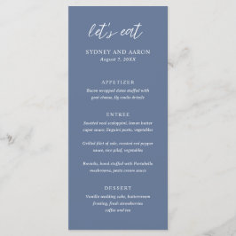 Menu Casamento Moderno Sydney Azul Empoeirado