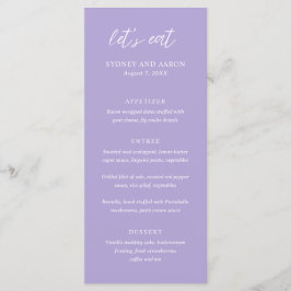 Menu Casamento Moderno Sydney Lavender