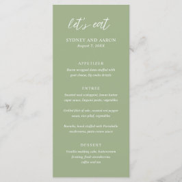 Menu Casamento Moderno Verde Sydney Sage