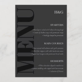 Menu Casamento Monograma da Tipografia do Carvão E