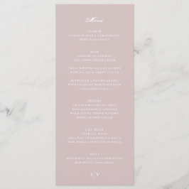 Menu Casamento Monograma Rosa Branco Musk Elegante